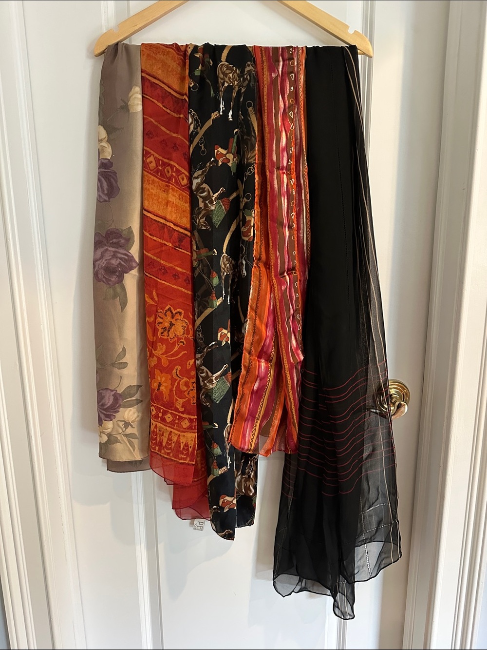 5 total Mixed Pattern Lightweight Women’s Scarves - Multi-Color